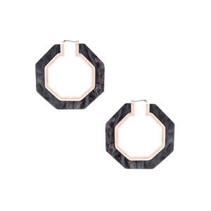 NWT Rebecca Minkoff Octagon Resin Hoop Earrings True Multi Women's Size OS